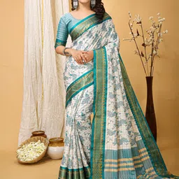 DIVASTRI Floral Zari Silk Cotton Chanderi Saree-picture-39