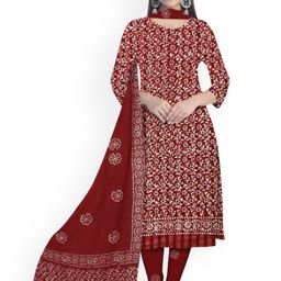 Farooq Dyeing Floral Printed Batik Pure Cotton Unstitched Dress Material-12
