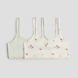 H&M Girls Pack Of 2 Lace-Trimmed Strappy Tops-image-98