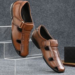 Franco Leone Men Leather Shoe-Style Sandals-image-39