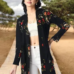 IUGA Women Printed Longline Ethnic Shrug-15