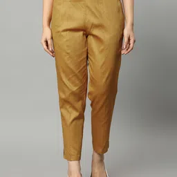 Mera Rang Women Tapered Fit Wrinkle Free Trousers-image-75