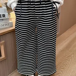 LULU & SKY Girls Polka Dot Striped Loose Fit High-Rise Pleated Joggers Trousers-image-43