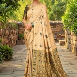 KALINI Ethnic Motifs Woven Design Zari Paithani Saree with Blouse Piece-image-22