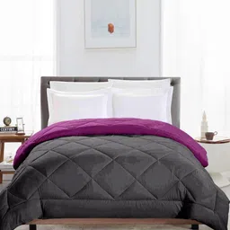 CHICERY Purple & Grey Geometric AC Room Single Bed Comforter-picture-30