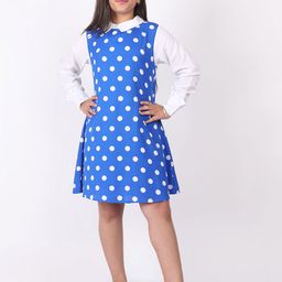 SILK SPARROW Girls Polka Dot Printed A-Line Dress-picture-13