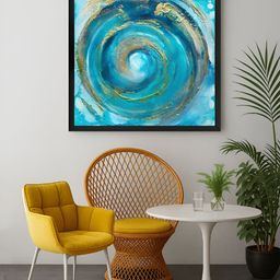 999Store Blue & Black Swirling Vortex Printed Canvas Wall Art-image-73