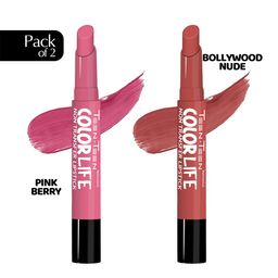 TEEN TEEN COSMETICS Set Of 2 Color Life Lip Crayon- Bollywood Nude & Pink Berry-49