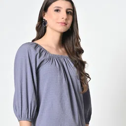 OTIRA Self Design Square Neck Top image 2