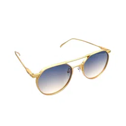 QUE UNIVERSE Men Blue Lens Round Sunglasses WIth UV Protected Lens-14