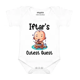 Arvesa Infants Iftar Cutest Guest Printed Envelope Neck Bodysuit-picture-53