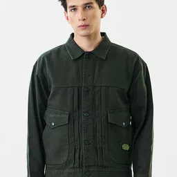 Snitch Dark Green Cotton Tailored Jacket-picture-36