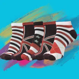 MJE Men Pack Of 5 Patterned Ankle Length Socks-image-93