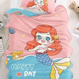 Butterthief Pink & Blue Cartoon Characters Fleece AC Room 210 GSM Blanket-image-37
