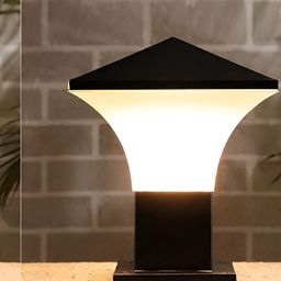 KINIS Black 2 Pieces Modern Shaped Weatherproof & Rust-Resistant Outdoor Pole Lamps-image-10