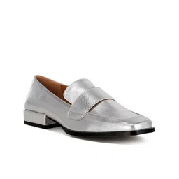 RAG & CO Women Textured Patent Leather Loafers-image-90