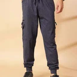 UZARUS Men Cotton Slim-Fit Mid-Rise Joggers-image-77