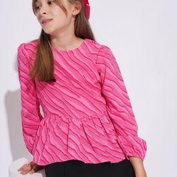 Vero Moda Striped Puff Sleeve Peplum Top-image-29