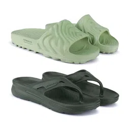 BERSACHE Men Set Of 2 Rubber Thong Flip-Flops & Sliders-75