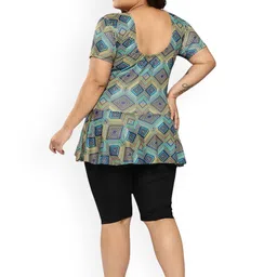 Aarika Plus Size Abstract Printed Swim Suit With Goggle image 4
