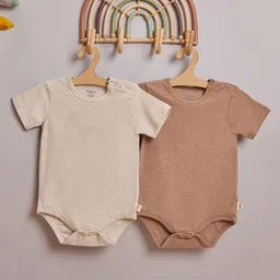 Softsens Infants Pack Of 2 Round Neck Breathable Bodysuit-44