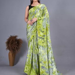 DIVASTRI Abstract Printed Pure Chiffon Ready to Wear Saree-image-45
