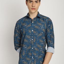 Moda Rapido Men Slim Fit Ethnic Motifs Printed Spread Collar Casual Shirt-image-27