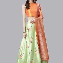 Kaizen TEXO FAB Digital Printed Semi-Stitched Lehenga & Unstitched Blouse With Dupatta image 2