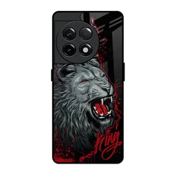 QRIOH Red Lion King Printed Sleek & Lightweight Silicone OnePlus 11R 5G Glass Back Case-picture-40