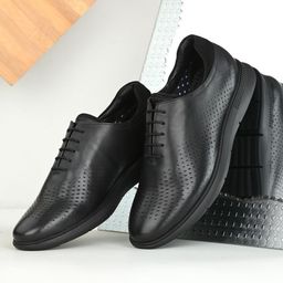 Franco Leone Men Textured Leather Round Toe Formal Brogues-image-99