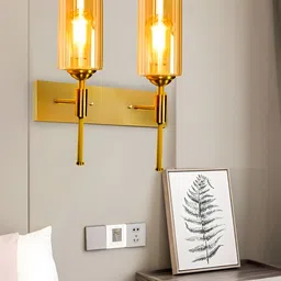 KINIS Gold-Toned Metal Modern And Unique Style Cylinder Shaped Wall Lamp-55