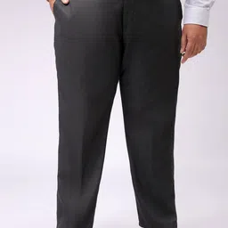 Hardsoda by The Indian Garage Co Men Solid Regular Fit Mid-Rise Formal Trousers-image-61