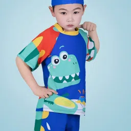 JMT Wear Boys Printed Swim Set With Cap image 3