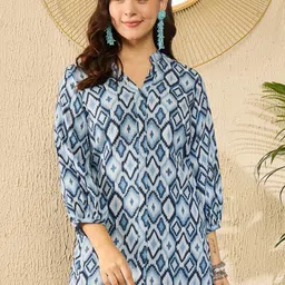 KALINI Women Printed Mandarin Collar Top-picture-56