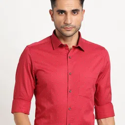 Turtle Men Standard Spread Collar Solid Cotton Slim Fit Formal Shirt-image-71