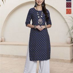 HERE&NOW Women Pack of 3 Ethnic Motifs Printed Kurta-image-65