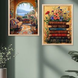 Kotart Brown & Gold-Toned Set Of 2 Wood Floral and Botanical Wall Paintings-picture-16