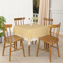 Myntra Elegant Homes Gold-Toned Ethnic Motifs Waterproof 4-Seater Table Cover-image-20