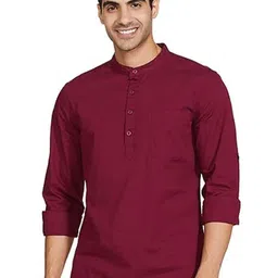 EdinWolf Men India Slim Fit Band Collar Solid Cotton Casual Shirt-image-92