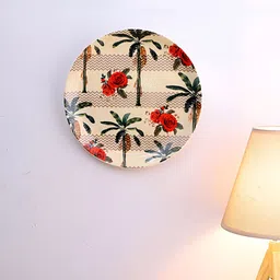 PENTADECO Beige & Red Printed Ceramic Wall Plates-74