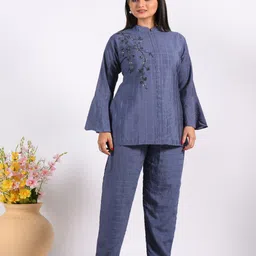 Morchari Embroidered Mandarin Collar Kurta Set-picture-45