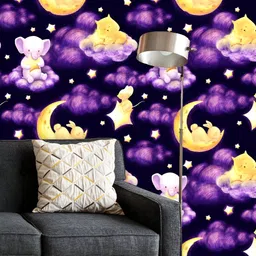 ArtzFolio Printed UV-Resistant Anti-Bacterial Baby Animals And Night Sky Peel & Stick Wallpaper-image-96