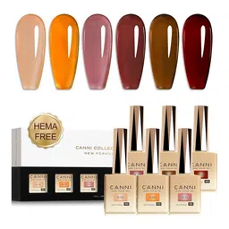 CANNI Set Of 6 Hema Free Gel Polish-9 ml Each -Shade -2323-47