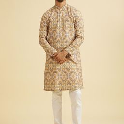 Manyavar Ethnic Motifs Printed Mandarin Collar Straight Kurta-35