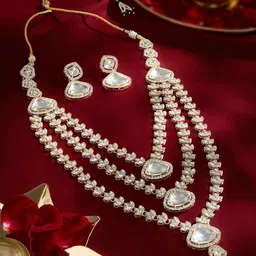 AMI Dazzling Stones Studded Layered Jewellery Set-12