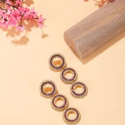DressBerry Gold-Plated Artificial Stones Studded Circular Shaped Drop Earrings-69