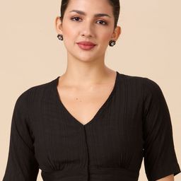 Studio Shringaar Women V-Neck Saree Blouse-picture-1