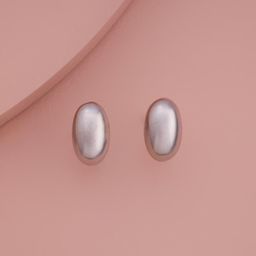 Kushal's Fashion Jewellery Rhodium-Plated Oval Studs Earrings-16