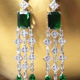 Manuvi Jewels Green Alloy Earrings-image-27