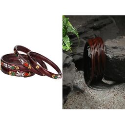 Somil Combo Glass Bangles For Women | Traditional Bangles Set | Daily, Festive & Party, Combo Of 2 Set, Maroon, Brown-image-87